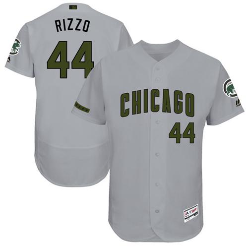 Cubs #44 Anthony Rizzo Grey Flexbase Authentic Collection Memorial Day Stitched MLB Jersey